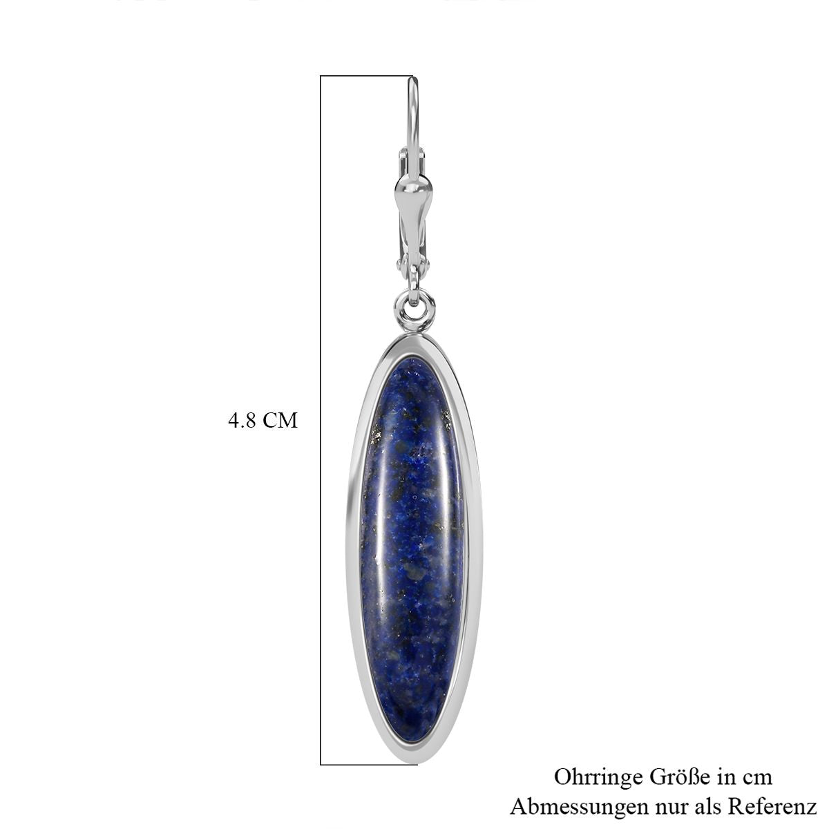 Lapislazuli Ohrringe 925 Silber rhodiniert ca. 23,75 ct.