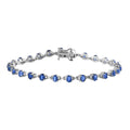 Kyanit Armband, ca. 19 cm, 925 Silber rhodiniert, ca. 5,75 ct.