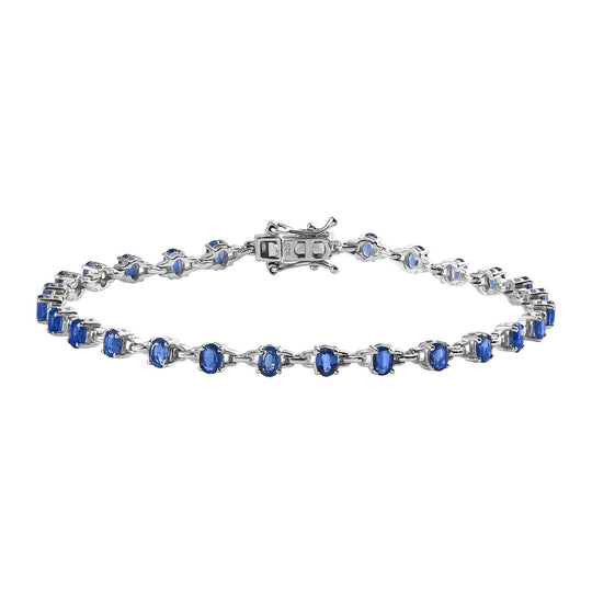Kyanit Armband ca. 20 cm 925 Silber rhodiniert ca. 5,75 ct.
