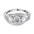 Moissanit Ring, 925 Silber platiniert, (Größe 17.00) ca. 1.65 ct