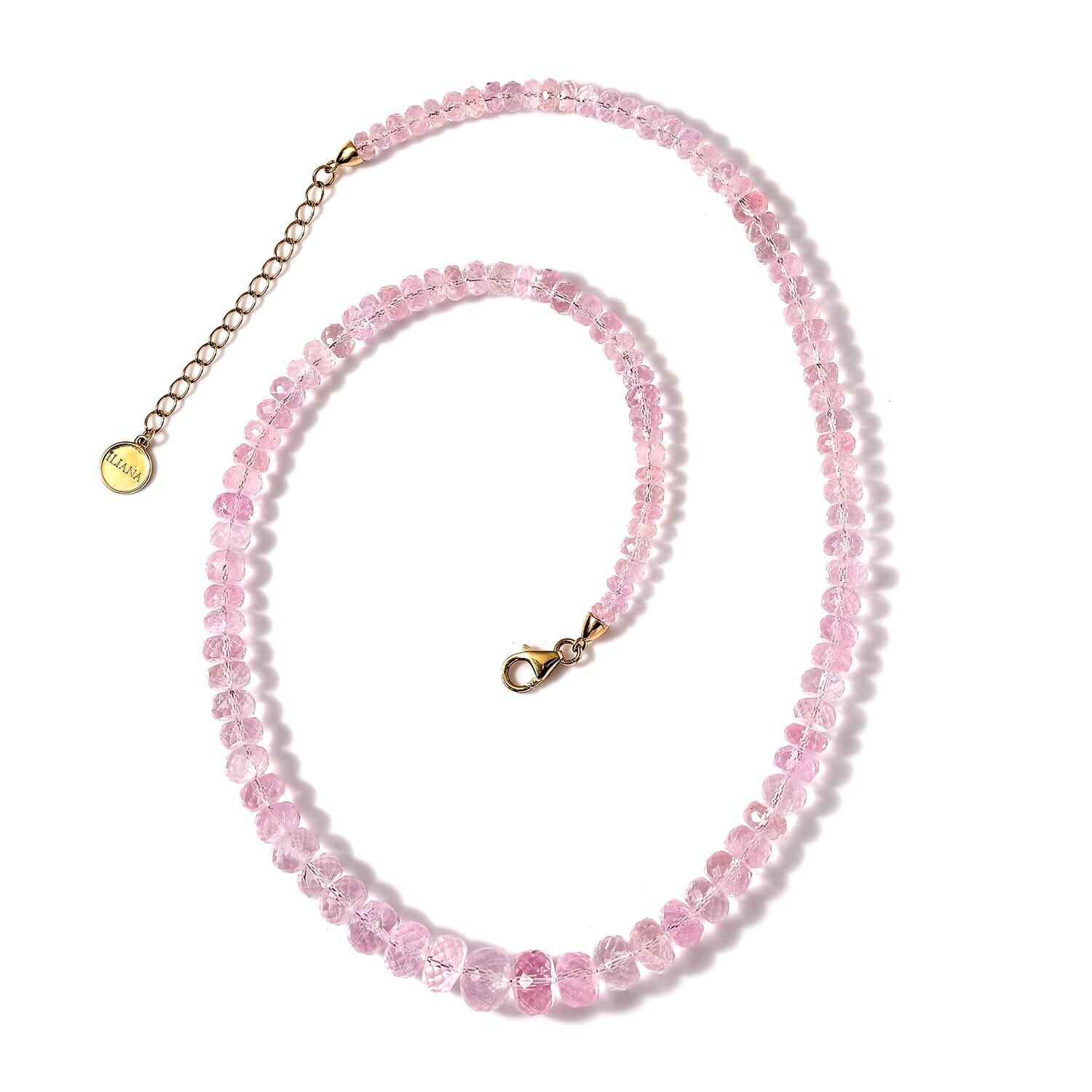 Iliana AAA Morganit Halskette ca. 45 cm 750 Gold ca. 155,00 ct.