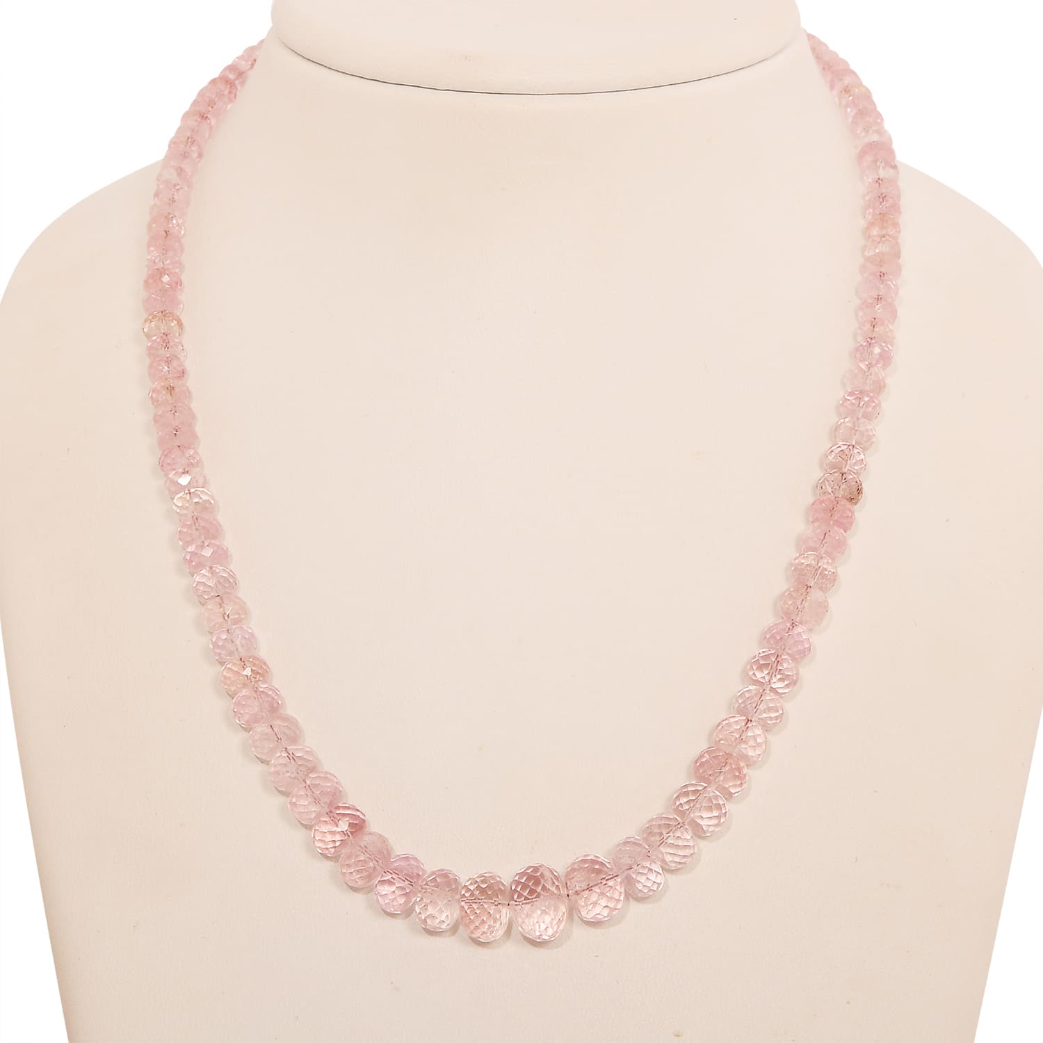 EXTREM SELTEN - ILIANA AAA Rosa Morganit Halskette, Zertifiziert, ca. 45 cm 750 Gelbgold ca. 155.00 ct