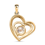 Moissanit Anhänger 925 Silber Gelbgold Vermeil ca. 0,75 ct.