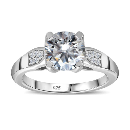 Moissanit Ring 925 Silber rhodiniert (Größe 16.00) ca. 1,90 ct