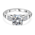 Moissanit Ring, 925 Silber rhodiniert (Größe 17.00) ca. 1.90 ct
