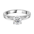 Moissanit Ring, 925 Silber platiniert - 0,90 ct.