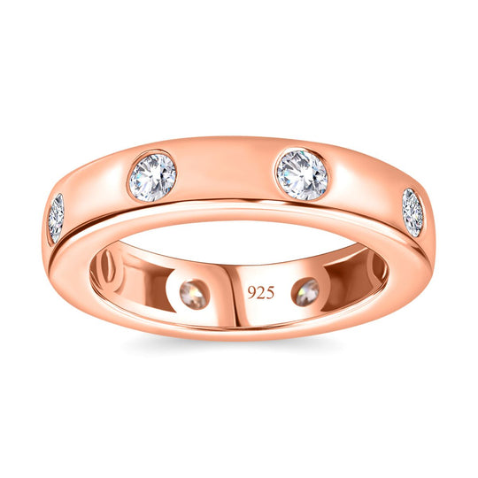 Moissanit Ring 925 Silber Roségold Vermeil (Größe 20.00) ca. 0,83 ct