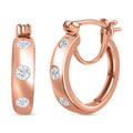 Moissanit Ohrringe, 925 Silber Roségold Vermeil - 0,61 ct.