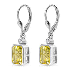 AAA Ouro Verde-Quarz, Weißer Zirkon Ohrringe 925 Silber platiniert ca. 4,73 ct.