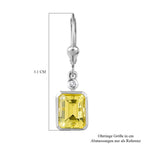 AAA Ouro Verde-Quarz, Weißer Zirkon Ohrringe 925 Silber platiniert ca. 4,73 ct.