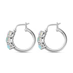 AA Natürlicher, äthiopischer Welo Opal Ohrringe 925 Silber platiniert ca. 0.79 ct
