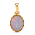 AA Natürlicher, äthiopischer Welo Opal Anhänger 925 Silber Gelbgold Vermeil ca. 1,21 ct.