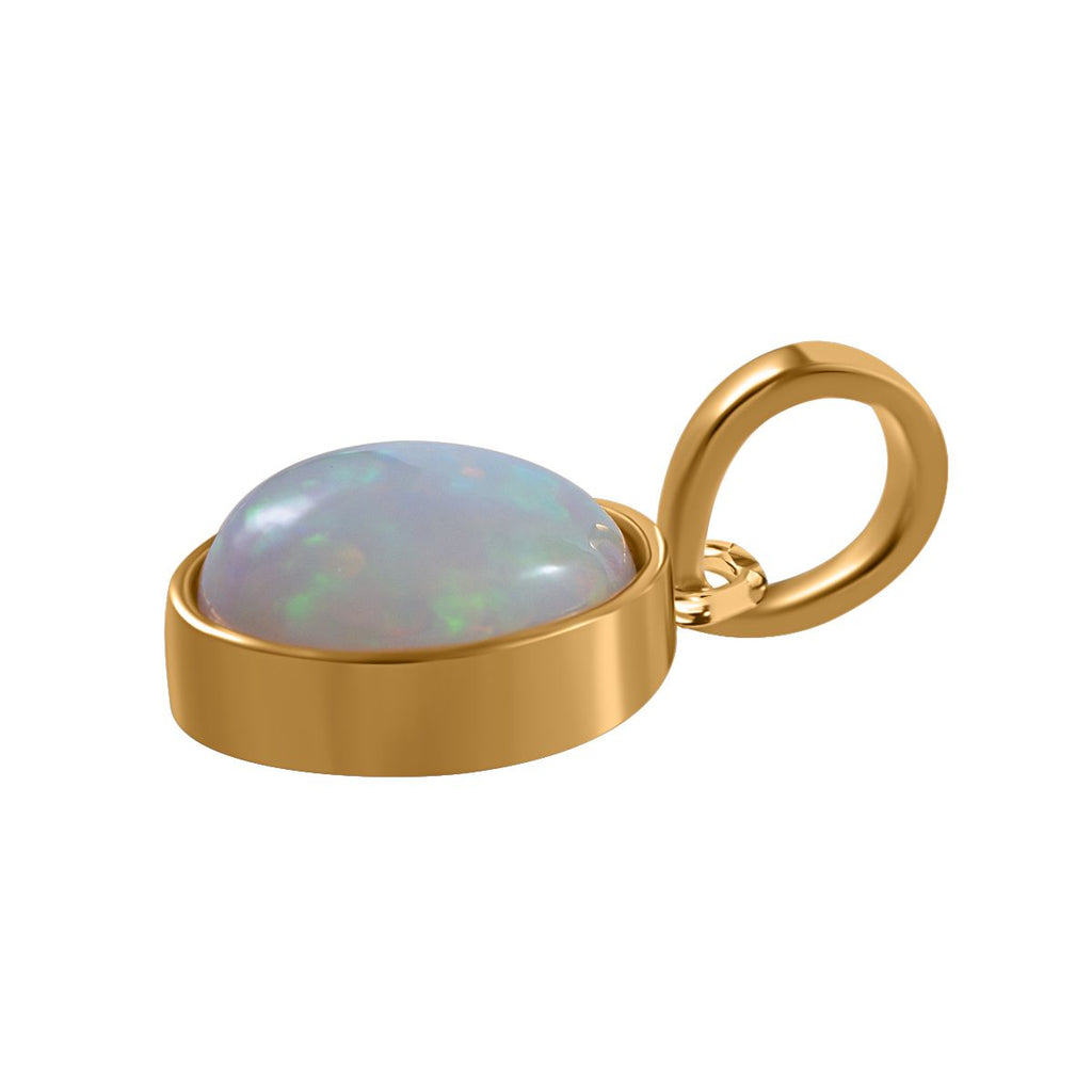 AA Natürlicher, äthiopischer Welo Opal Anhänger 925 Silber Gelbgold Vermeil ca. 1,21 ct.