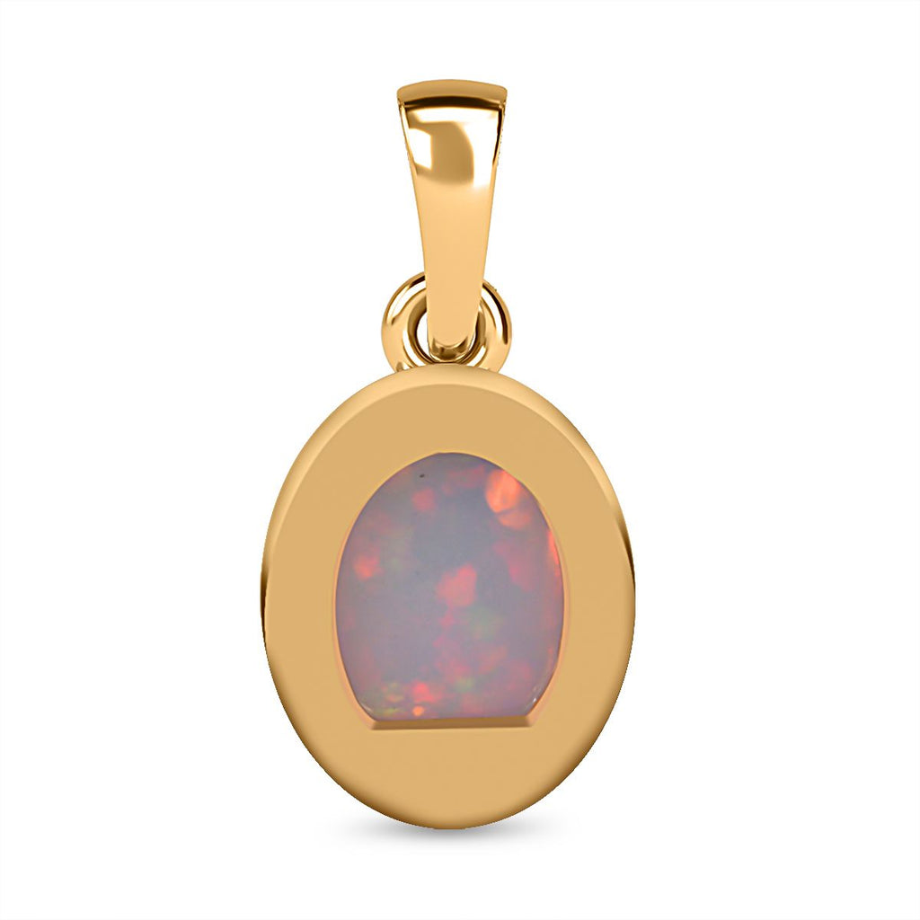 AA Natürlicher, äthiopischer Welo Opal Anhänger 925 Silber Gelbgold Vermeil ca. 1,21 ct.