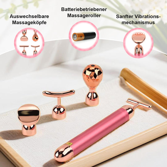 4-in-1 Beauty Bar Gesichtsmassagegerät - Größe: 15x3.8cm, weiß