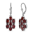 Roter Granat Ohrringe 925 Silber rhodiniert ca. 7,84 ct.