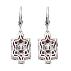 Roter Granat Ohrringe 925 Silber rhodiniert ca. 7,84 ct.