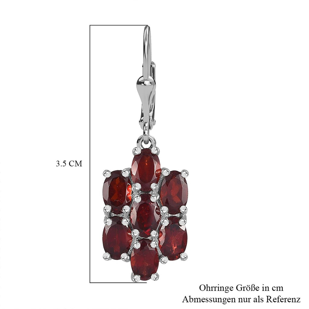 Roter Granat Ohrringe 925 Silber rhodiniert ca. 7,84 ct.