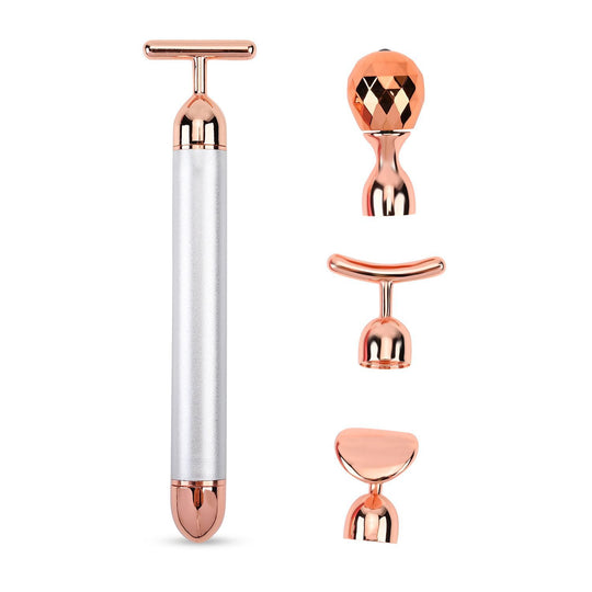 4-in-1 Beauty Bar Gesichtsmassagegerät - Größe: 15x3.8cm, weiß