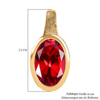 Lab Created Padparadscha-Saphir Anhänger 925 Silber Gelbgold Vermeil ca. 7,04 ct.