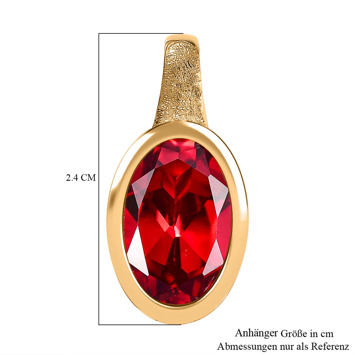 Lab Created Padparadscha-Saphir Anhänger 925 Silber Gelbgold Vermeil ca. 7,04 ct.