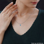 AA Blauer Zirkon, Weißer Zirkon Anhänger 925 Silber rhodiniert ca. 2,38 ct.