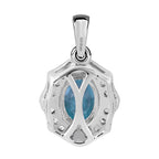 AA Blauer Zirkon, Weißer Zirkon Anhänger 925 Silber rhodiniert ca. 2,38 ct.