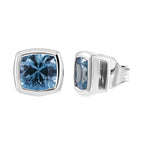 AA Blauer Zirkon Ohrringe 925 Silber rhodiniert ca. 1,83 ct.