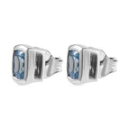 AA Blauer Zirkon Ohrringe 925 Silber rhodiniert ca. 1,83 ct.