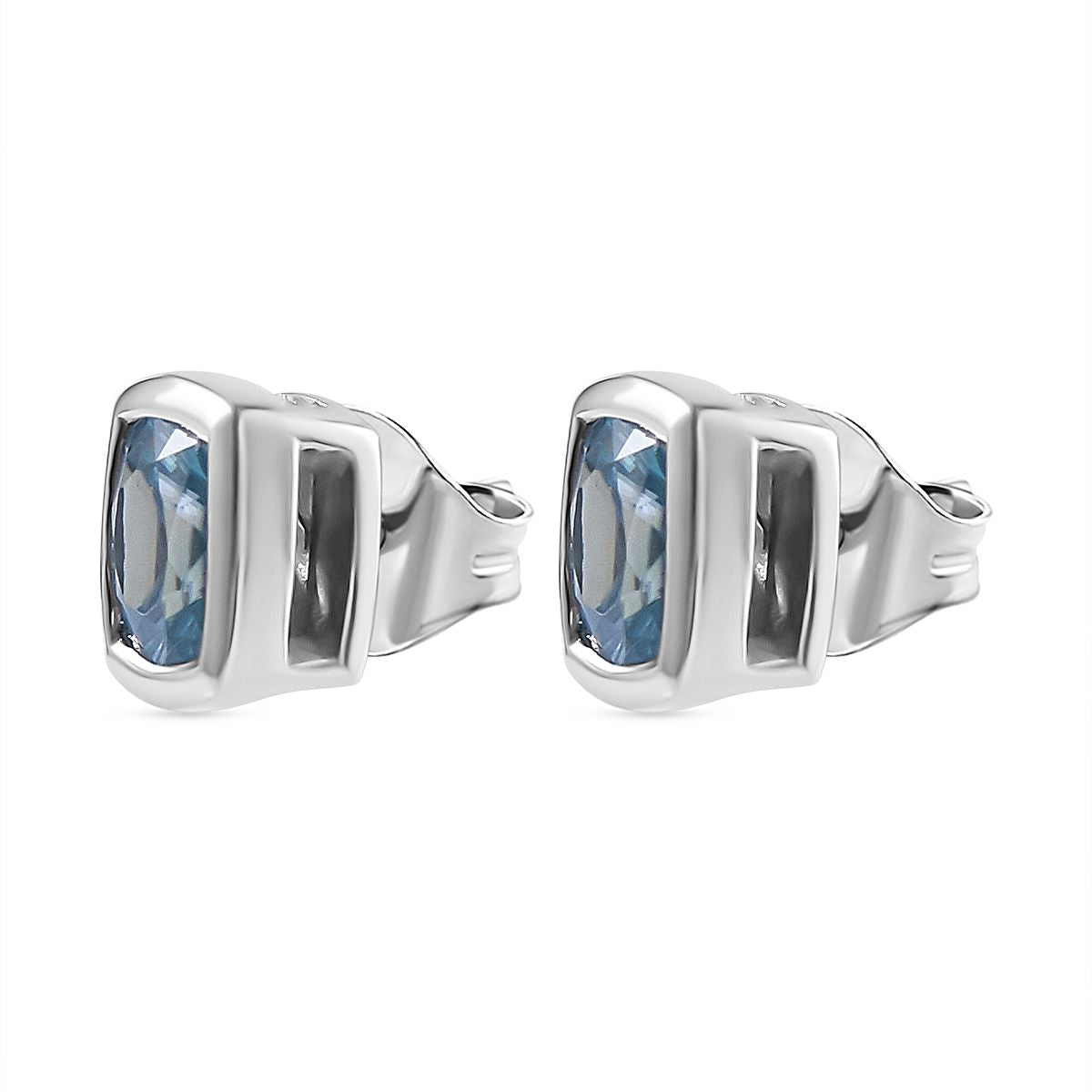 AA Blauer Zirkon Ohrringe 925 Silber rhodiniert ca. 1,83 ct.