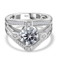 Moissanit Ring 925 Silber Rhodiniert (Größe 16.00) ca. 2,27 ct
