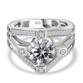 Moissanit Ring 925 Silber Rhodiniert (Größe 16.00) ca. 2,27 ct