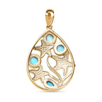 AA Sleeping Beauty Türkis Anhänger 925 Silber Gelbgold Vermeil ca. 1,25 ct.