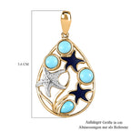 AA Sleeping Beauty Türkis Anhänger 925 Silber Gelbgold Vermeil ca. 1,25 ct.