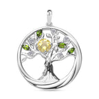 AAA Ouro Verde-Quarz, Natürlicher Chromdiopsid Anhänger 925 Silber platiniert ca. 1,43 ct.