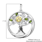 AAA Ouro Verde-Quarz, Natürlicher Chromdiopsid Anhänger 925 Silber platiniert ca. 1,43 ct.