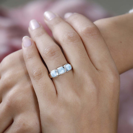 AA Larimar Ring 925 Silber rhodiniert ca. 2,41 ct