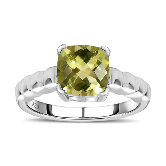 AAA Ouro Verde-Quarz Ring 925 Silber platiniert (Größe 20.00) ca. 2,10 ct