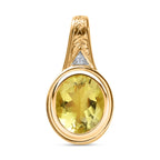 AAA Ouro Verde-Quarz, Weißer Zirkon Anhänger 925 Silber Gelbgold Vermeil ca. 4.41 ct
