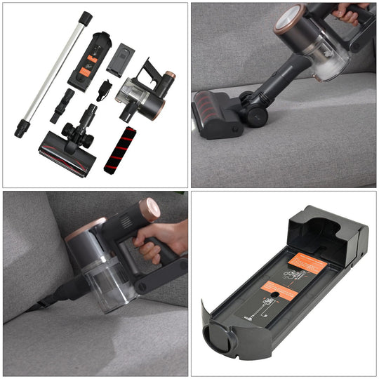 Allzweckschnurloser Staubsauger mit HEPA-Filter und Zubehör, 2000mAh wiederaufladbare Batterie,  25,5 x 24,5 x 114,3 cm, Gewicht 2,30kg