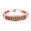 Natürlicher Champagner Diamant P Ring 925 Silber Roségold Vermeil (Größe 17.00) ca. 0.20 ct