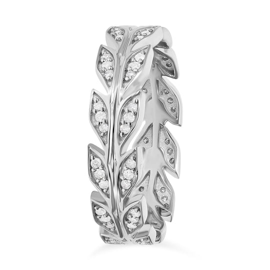 Weißer Diamant Ring, 925 Silber platiniert (Größe 18.00) ca. 0.33 ct