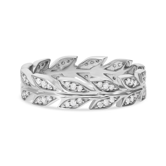 Weißer Diamant Ring, 925 Silber platiniert (Größe 18.00) ca. 0.33 ct