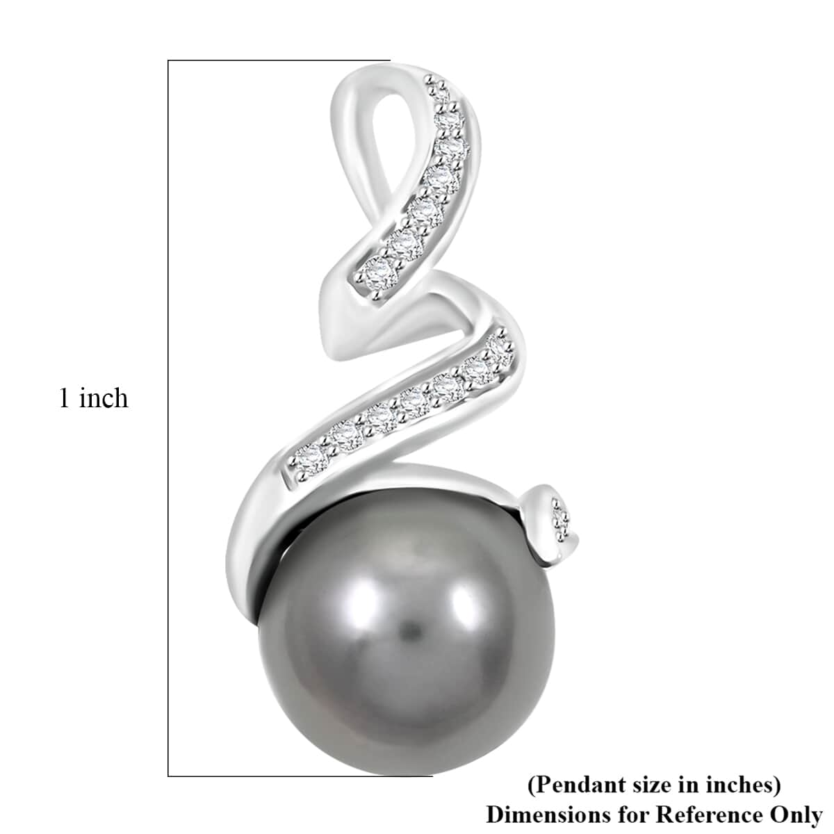AAA Tahiti Perle (9.5-10 mm), Weißer Diamant AGI zertifiziert Anhänger 750 Gold 5.75 ct
