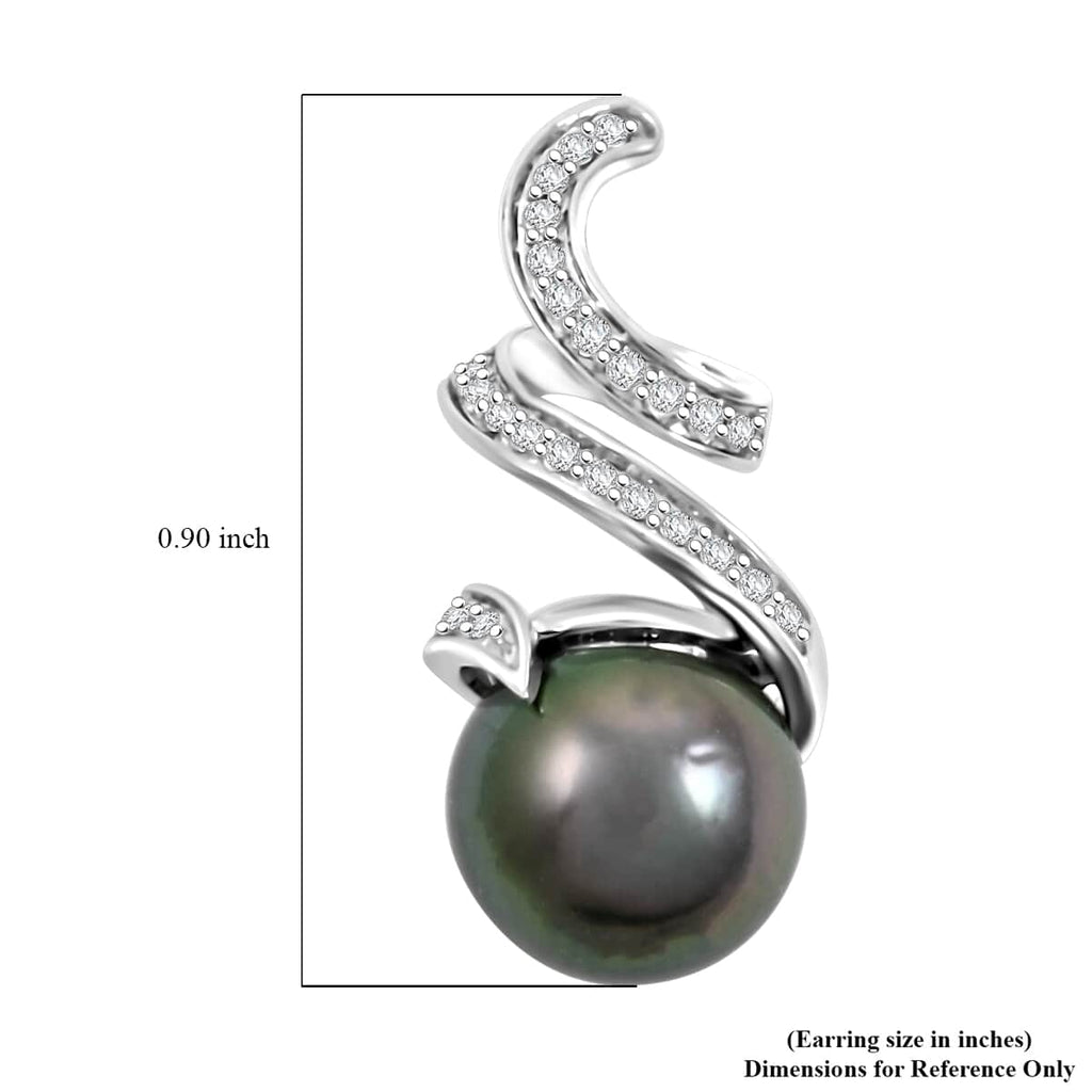 AAA Tahiti Perle, Weißer Diamant Ohrringe 750 Gold Standard