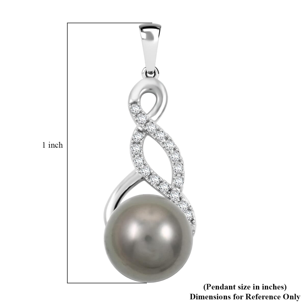 ILIANA zertifizierter und geprüfter AAA Tahiti 9,5-10mm Perle und SI Diamant Anhänger in 750 Weißgold