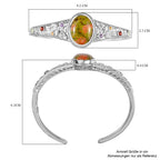 Unakite, mehrfarbiger Edelstein in Frühlingsfarben Armreif ca. 19 cm Messing  ca. 18.57 ct