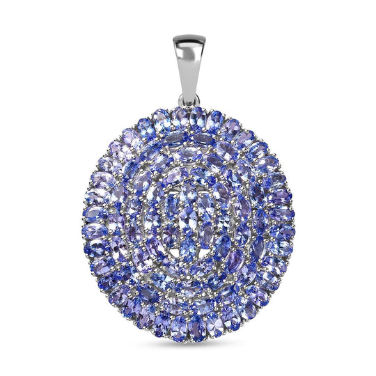 Tansanit Anhänger, 925 Silber rhodiniert ca. 19.56 ct