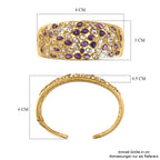 Blau Topas, Afrikanischer Amethyst Armreif ca. 19 cm Messing vergoldet ca. 19,03 ct.