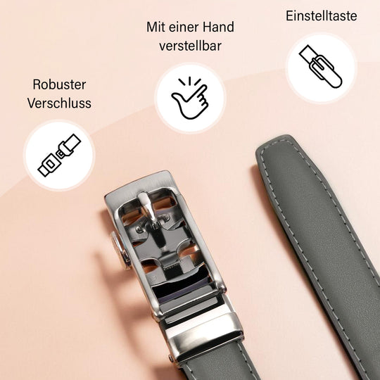 Automatik-Schnallen Ledergürtel - Klassisch Unisex, Blau